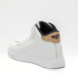 Sneakers Mid Rise with Stars White-Gold