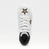 Sneakers Mid Rise with Stars White-Gold